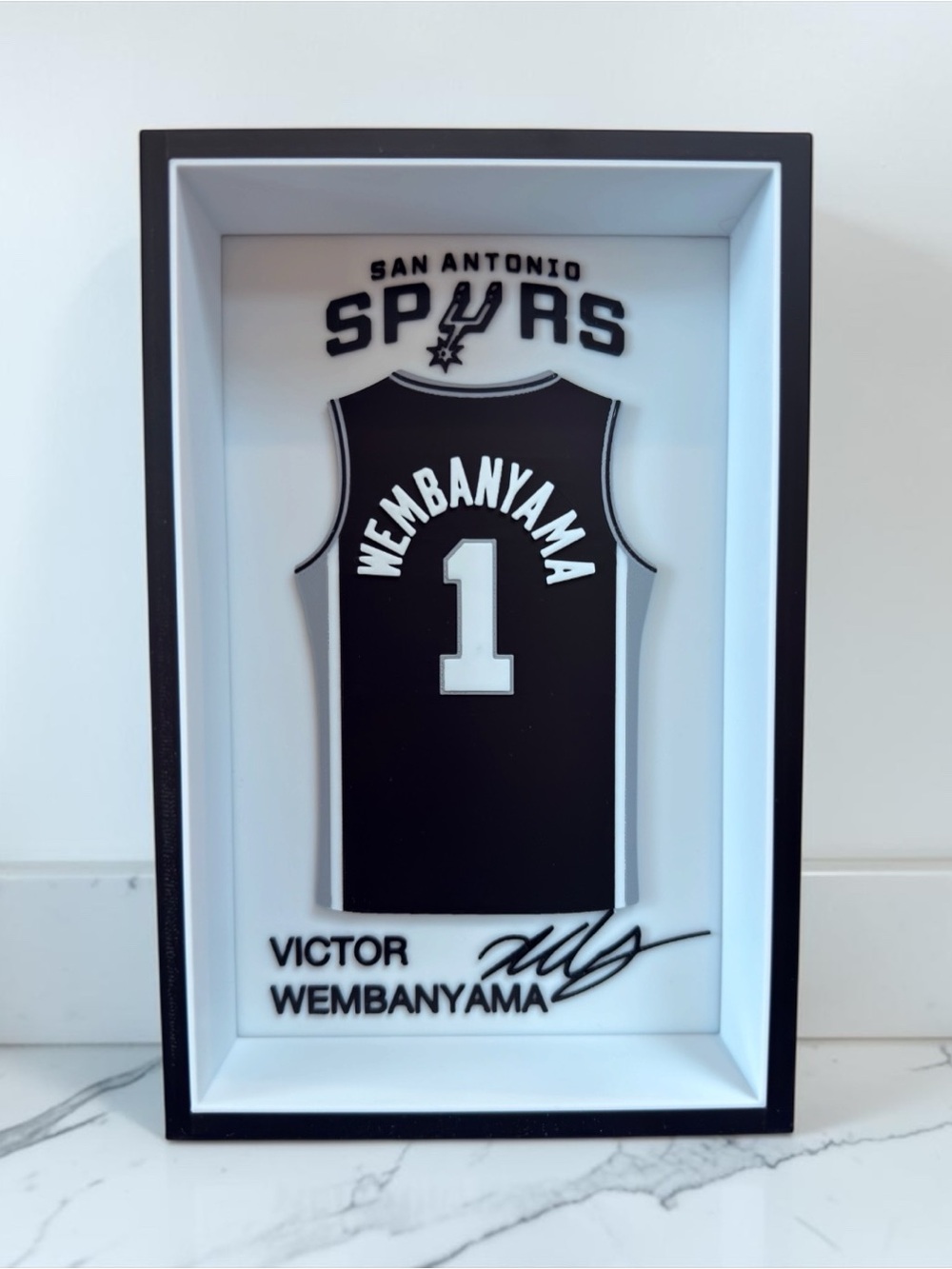 Victor Wembanyama #1 San Antonio Spurs 3D Jersey Display Box | NBA Collectible - Picture 2 of 2